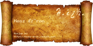 Hesz Áron névjegykártya